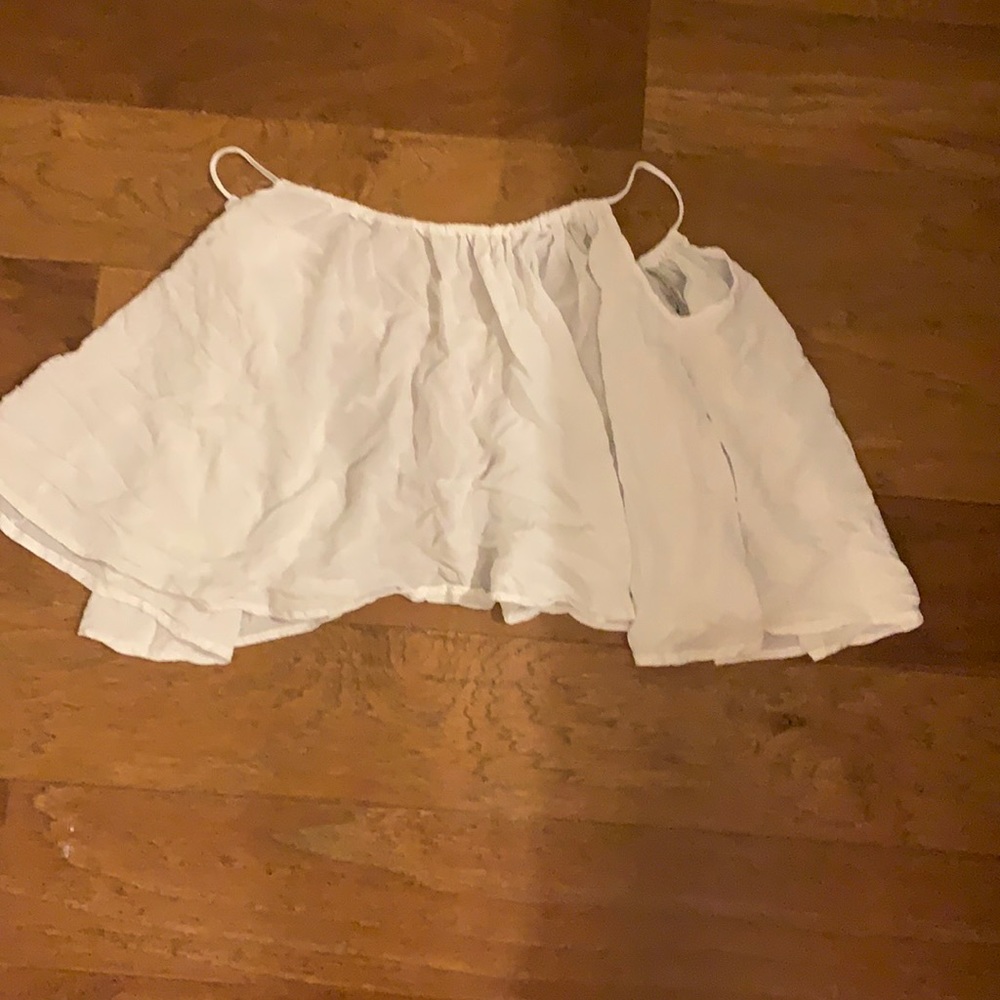 White open tie back Crop top